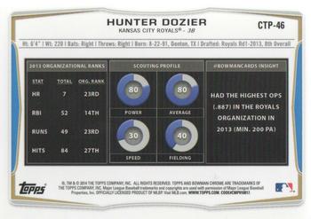 2014 Bowman Draft - Chrome Top Prospects #CTP-46 Hunter Dozier Back