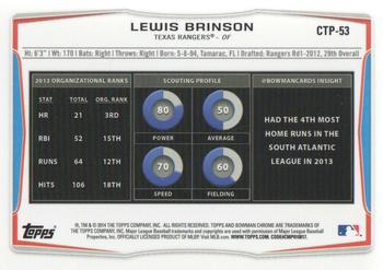 2014 Bowman Draft - Chrome Top Prospects #CTP-53 Lewis Brinson Back