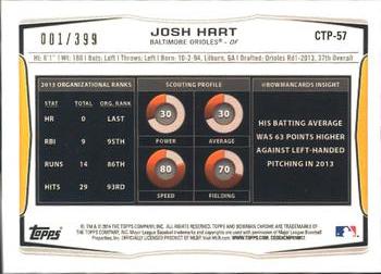 2014 Bowman Draft - Chrome Top Prospects Blue Refractors #CTP-57 Josh Hart Back