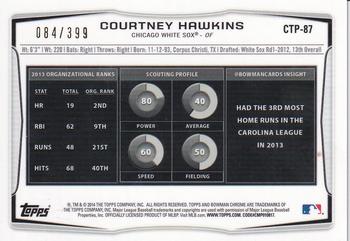 2014 Bowman Draft - Chrome Top Prospects Blue Refractors #CTP-87 Courtney Hawkins Back