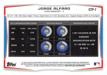 2014 Bowman Draft - Chrome Top Prospects Refractors #CTP-7 Jorge Alfaro Back