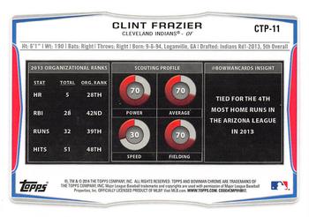 2014 Bowman Draft - Chrome Top Prospects Refractors #CTP-11 Clint Frazier Back