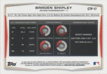 2014 Bowman Draft - Chrome Top Prospects Refractors #CTP-17 Braden Shipley Back