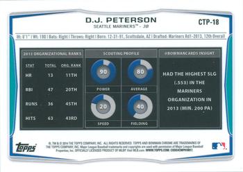 2014 Bowman Draft - Chrome Top Prospects Refractors #CTP-18 D.J. Peterson Back