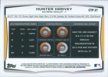 2014 Bowman Draft - Chrome Top Prospects Refractors #CTP-27 Hunter Harvey Back