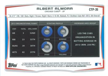 2014 Bowman Draft - Chrome Top Prospects Refractors #CTP-35 Albert Almora Back