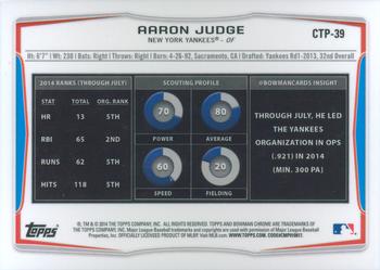 2014 Bowman Draft - Chrome Top Prospects Refractors #CTP-39 Aaron Judge Back