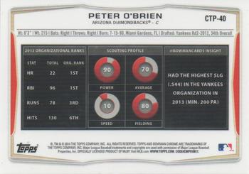 2014 Bowman Draft - Chrome Top Prospects Refractors #CTP-40 Peter O'Brien Back