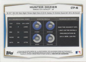 2014 Bowman Draft - Chrome Top Prospects Refractors #CTP-46 Hunter Dozier Back
