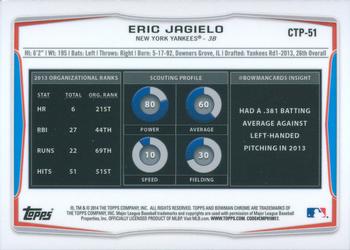 2014 Bowman Draft - Chrome Top Prospects Refractors #CTP-51 Eric Jagielo Back