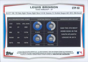2014 Bowman Draft - Chrome Top Prospects Refractors #CTP-53 Lewis Brinson Back