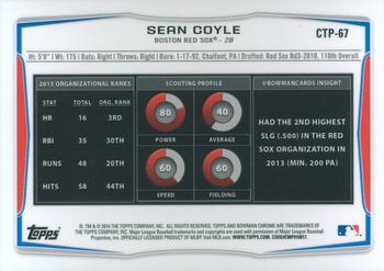 2014 Bowman Draft - Chrome Top Prospects Refractors #CTP-67 Sean Coyle Back