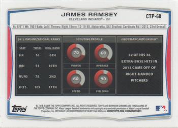2014 Bowman Draft - Chrome Top Prospects Refractors #CTP-68 James Ramsey Back