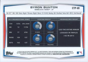 2014 Bowman Draft - Chrome Top Prospects Refractors #CTP-69 Byron Buxton Back