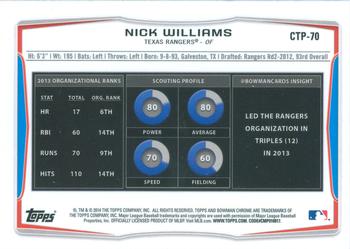 2014 Bowman Draft - Chrome Top Prospects Refractors #CTP-70 Nick Williams Back