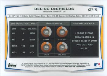 2014 Bowman Draft - Chrome Top Prospects Refractors #CTP-73 Delino DeShields Back