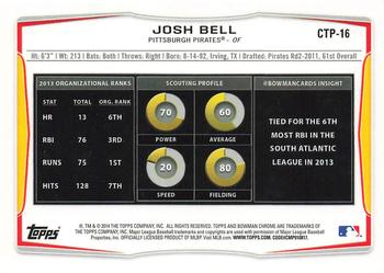 2014 Bowman Draft - Chrome Top Prospects Refractors #CTP-16 Josh Bell Back