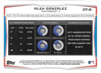 2014 Bowman Draft - Chrome Top Prospects Refractors #CTP-49 Alex Gonzalez Back