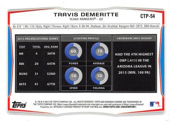 2014 Bowman Draft - Chrome Top Prospects Refractors #CTP-54 Travis Demeritte Back