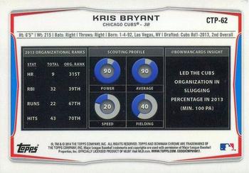 2014 Bowman Draft - Chrome Top Prospects Refractors #CTP-62 Kris Bryant Back