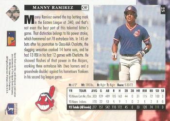 1994 Upper Deck - Electric Diamond #23 Manny Ramirez Back