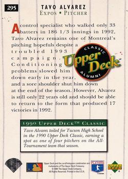 1994 Upper Deck - Electric Diamond #295 Tavo Alvarez Back