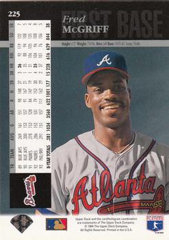 1994 Upper Deck - Electric Diamond #225 Fred McGriff Back