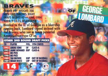 1994 Stadium Club Draft Picks #14 George Lombard Back