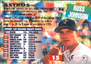 1994 Stadium Club Draft Picks #15 Russ Johnson Back