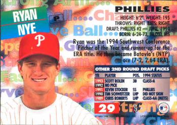 1994 Stadium Club Draft Picks #29 Ryan Nye Back