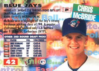 1994 Stadium Club Draft Picks #42 Chris McBride Back