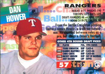 1994 Stadium Club Draft Picks #57 Dan Hower Back
