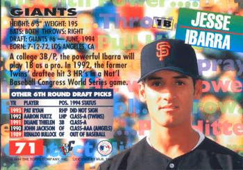 1994 Stadium Club Draft Picks #71 Jesse Ibarra Back