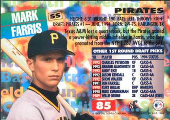 1994 Stadium Club Draft Picks #85 Mark Farris Back