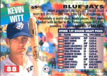 1994 Stadium Club Draft Picks #88 Kevin Witt Back