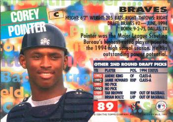 1994 Stadium Club Draft Picks #89 Corey Pointer Back