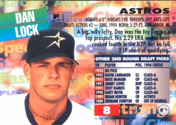 1994 Stadium Club Draft Picks #8 Dan Lock Back