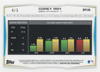 2014 Bowman Draft - Red #DP129 Corey Ray Back
