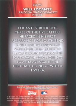 2014 Bowman Draft - Scouts Breakout #BSB-WL Will Locante Back