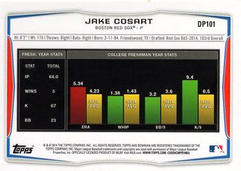 2014 Bowman Draft - Silver Ice #DP101 Jake Cosart Back