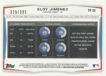 2014 Bowman Draft - Top Prospects Blue #TP-33 Eloy Jimenez Back