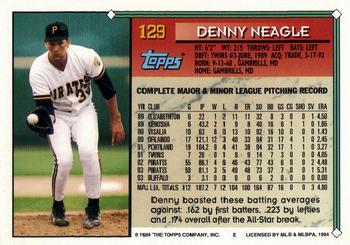 1994 Topps - Gold #129 Denny Neagle Back