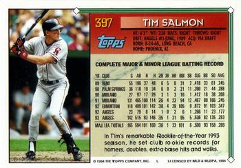 1994 Topps - Gold #397 Tim Salmon Back