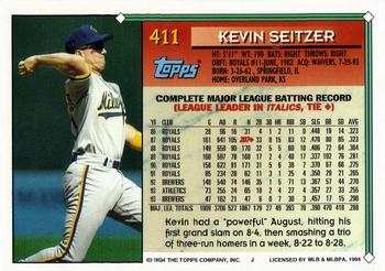 1994 Topps - Gold #411 Kevin Seitzer Back