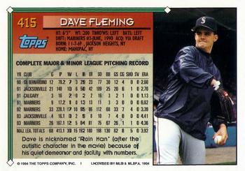 1994 Topps - Gold #415 Dave Fleming Back