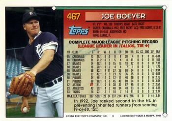 1994 Topps - Gold #467 Joe Boever Back