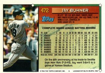1994 Topps - Gold #472 Jay Buhner Back