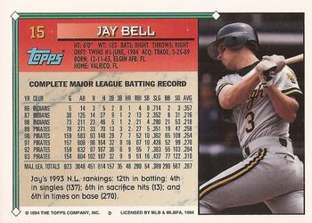 1994 Topps - Gold #15 Jay Bell Back