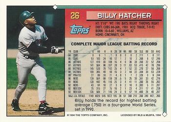 1994 Topps - Gold #26 Billy Hatcher Back