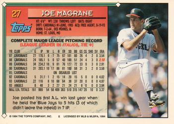 1994 Topps - Gold #27 Joe Magrane Back